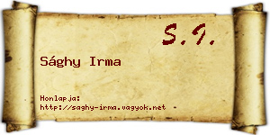 Sághy Irma névjegykártya