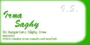 irma saghy business card
