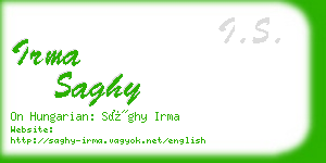 irma saghy business card